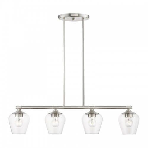 LIVEX LIGHTING WILLOW LINEAR CHANDELIER BRUSHED NICKEL 46724-91