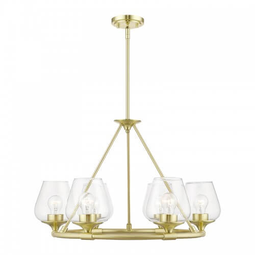 LIVEX LIGHTING WILLOW CHANDELIER SATIN BRASS 46726-12