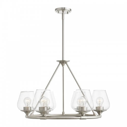 LIVEX LIGHTING WILLOW CHANDELIER BRUSHED NICKEL 46726-91