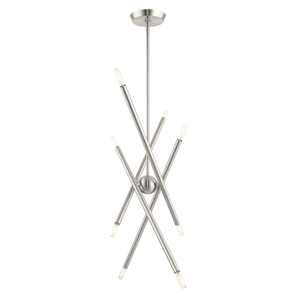 LIVEX LIGHTING Soho Linear Chandelier Brushed Nickel 46778-91