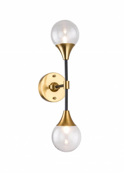 BETHEL BLACK AND GOLD FRAME WALL SCONCE DU140W4B