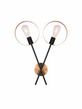 BETHEL TWO LIGHT BLACK & GOLD METAL FRAME WALL SCONCE DU130W17G