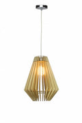 BETHEL NATURAL WOOD BASKET FRAME SINGLE PENDANT JU06P11W