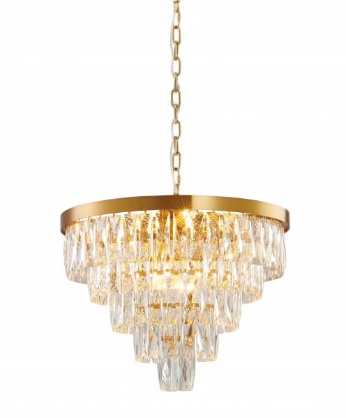 BETHEL ROUND GOLD METAL FRAME CHANDELIER OC21C20G