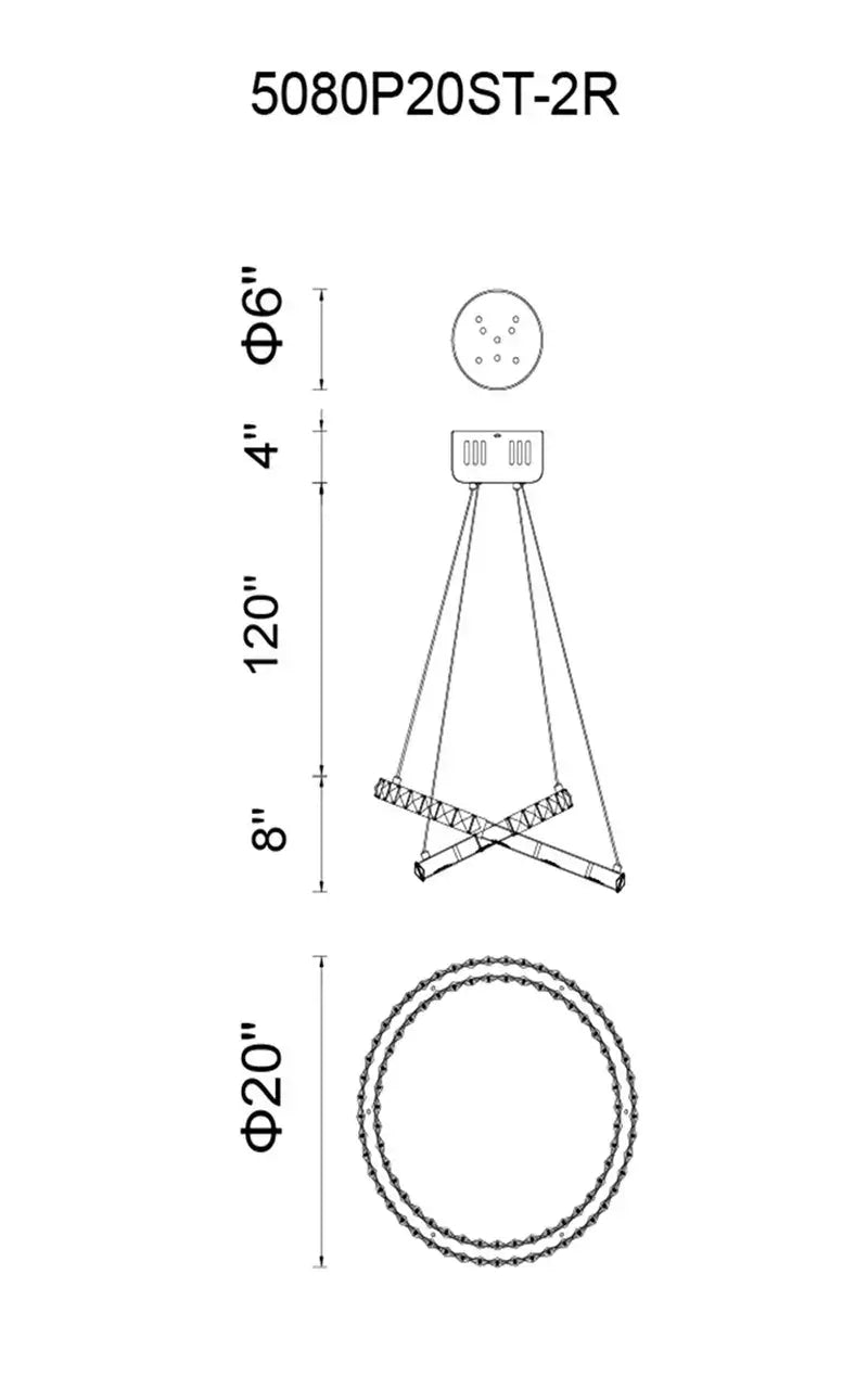 CWI LIGHTING  RING LED CHANDELIER 5080P20ST-2R