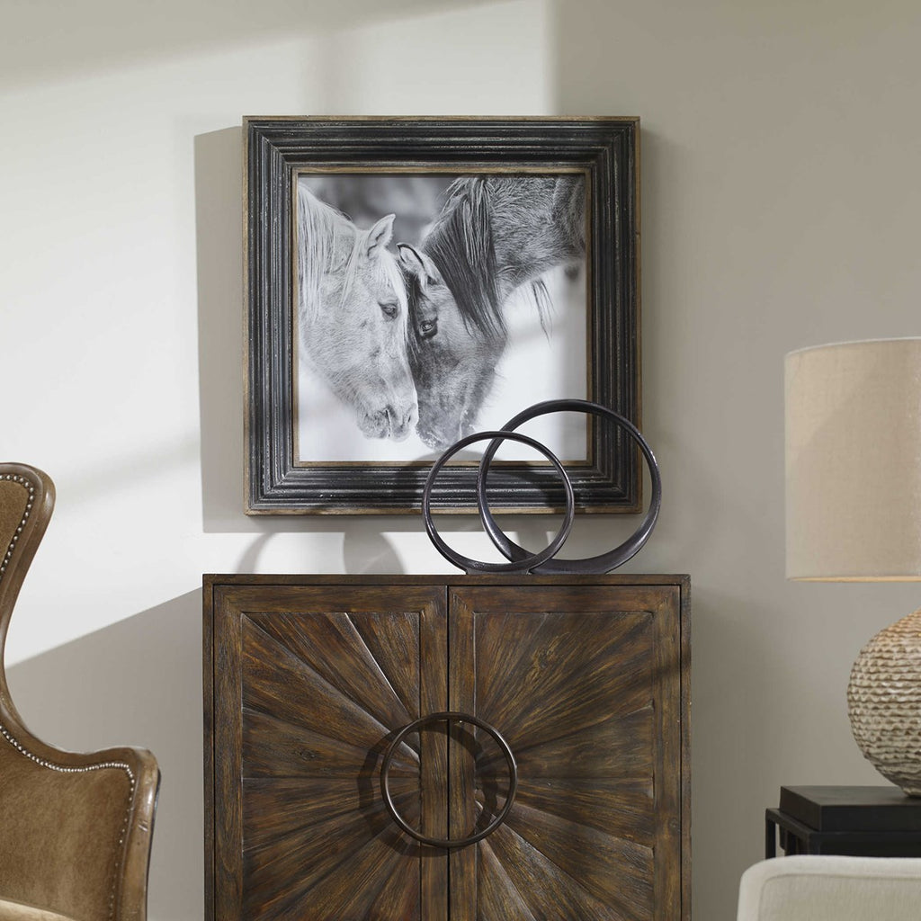 Uttermost Custom Black And White Horses Print 51110