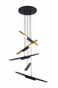 BETHEL MATTE BLACK FLUSHED CHANDELIER CP07C34B