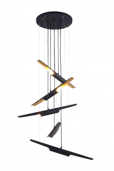 BETHEL MATTE BLACK FLUSHED CHANDELIER CP07C34B