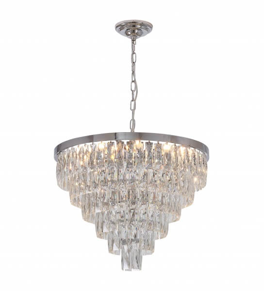 BETHEL SIX TIER CHROME METAL FRAME CHANDELIER  OC22C23CH