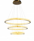BETHEL SAND GOLD FRAME THREE RING LED CHANDELIER GL313C33G