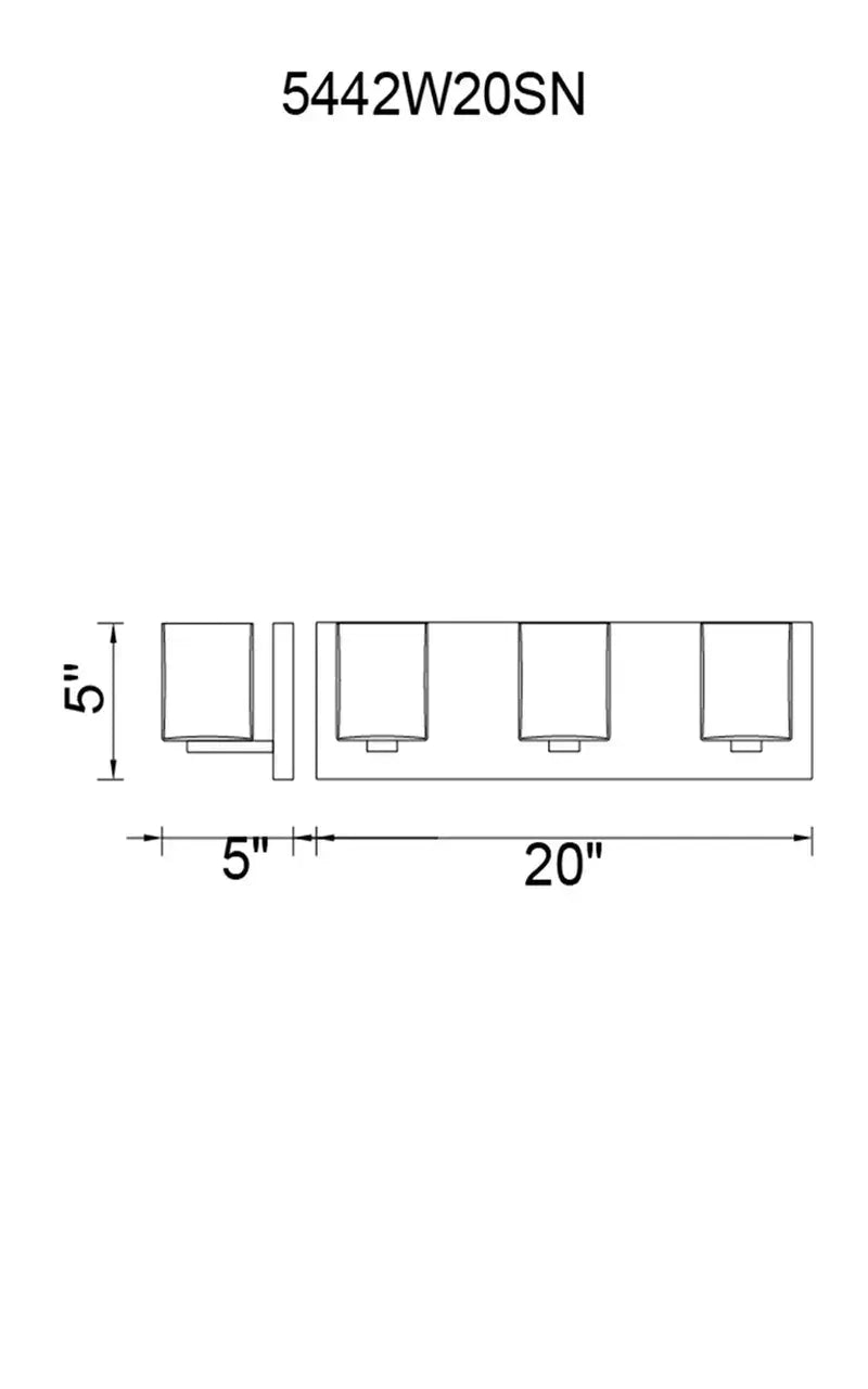 CWI LIGHTING SATIN NICKLE 3-LIGHT WALL SCONCE 5442W20SN