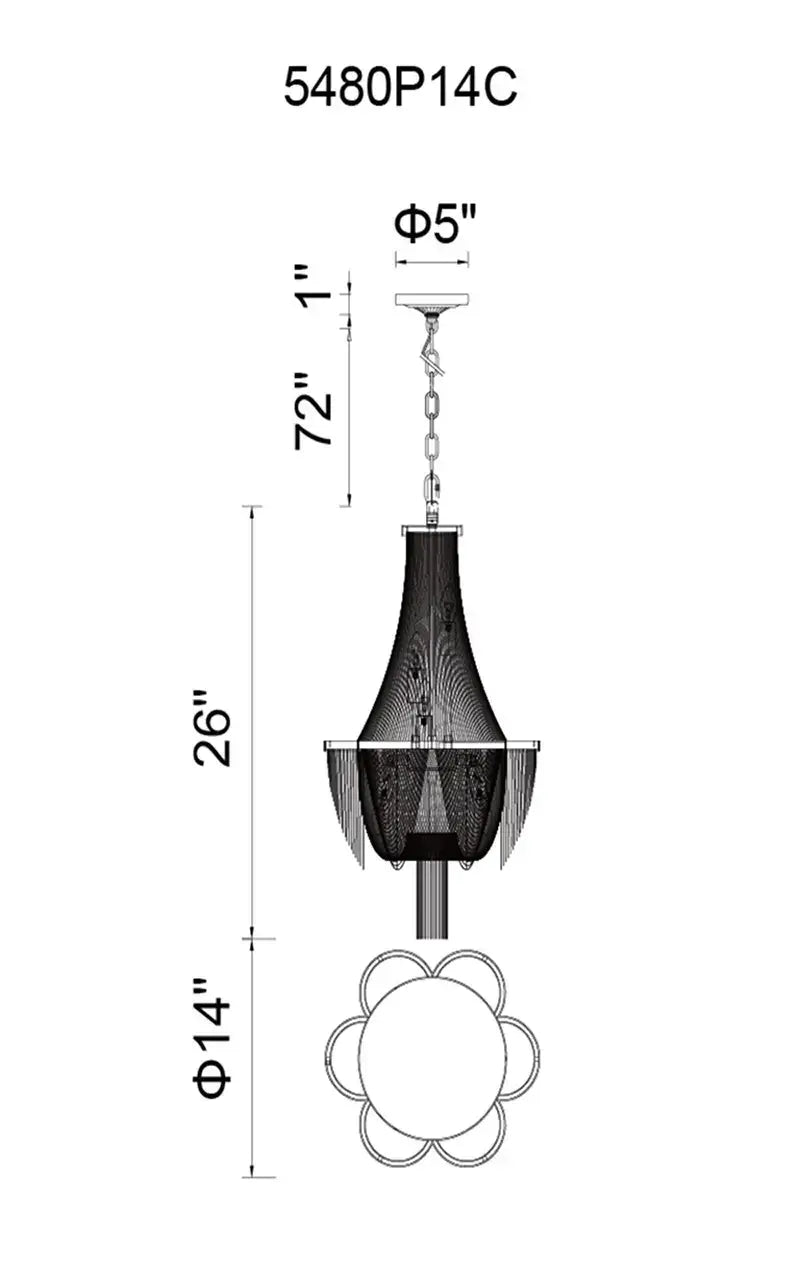 CWI LIGHTING TAYLOR 7-LIGHT PENDANT 5480P14C