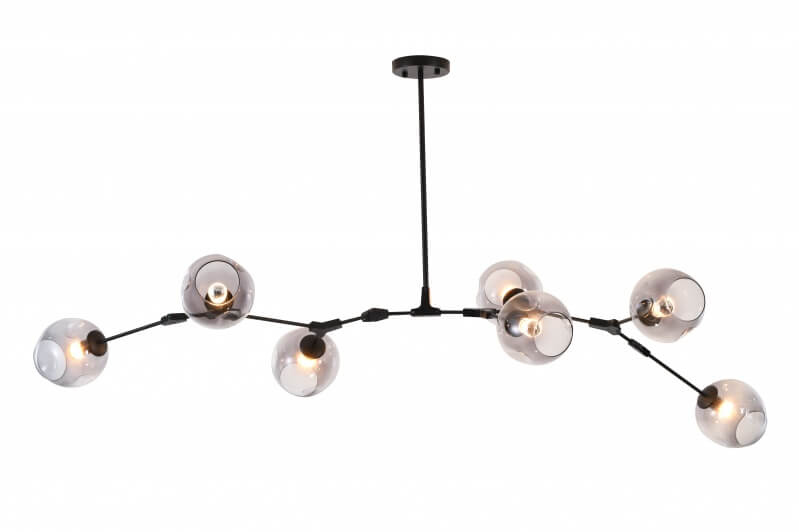 BETHEL BLACK METAL FRAME CHANDELIER DLS58C70B