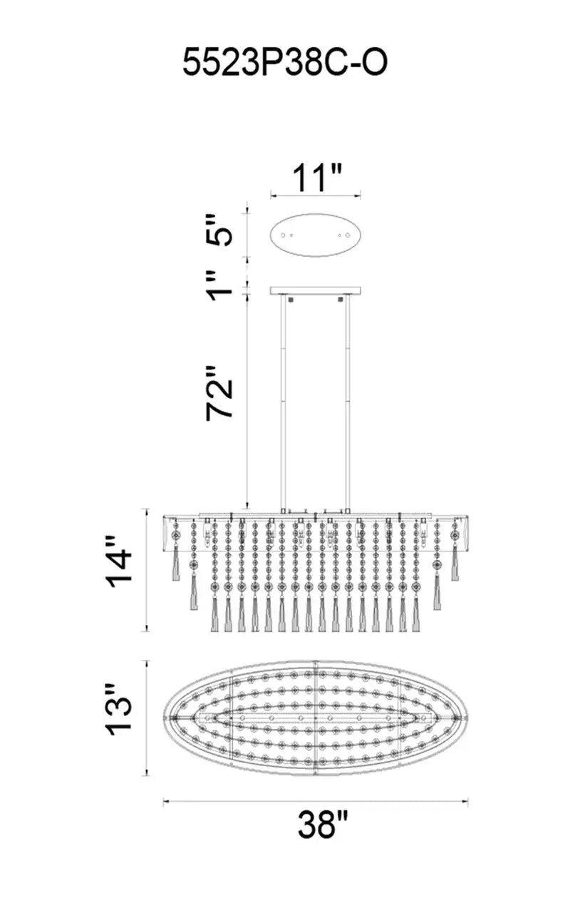 CWI LIGHTING FRANCA 8-LIGHT CHANDELIER 5523P38C-O (Off White)