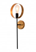 BETHEL BLACK & GOLDEN BRONZE WALL SCONCE DU129W7G