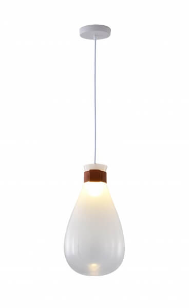 BETHEL WHITE GLASS JAR PENDANT  DLS30P10W