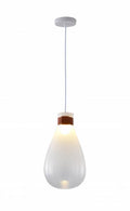 BETHEL WHITE GLASS JAR PENDANT  DLS30P10W