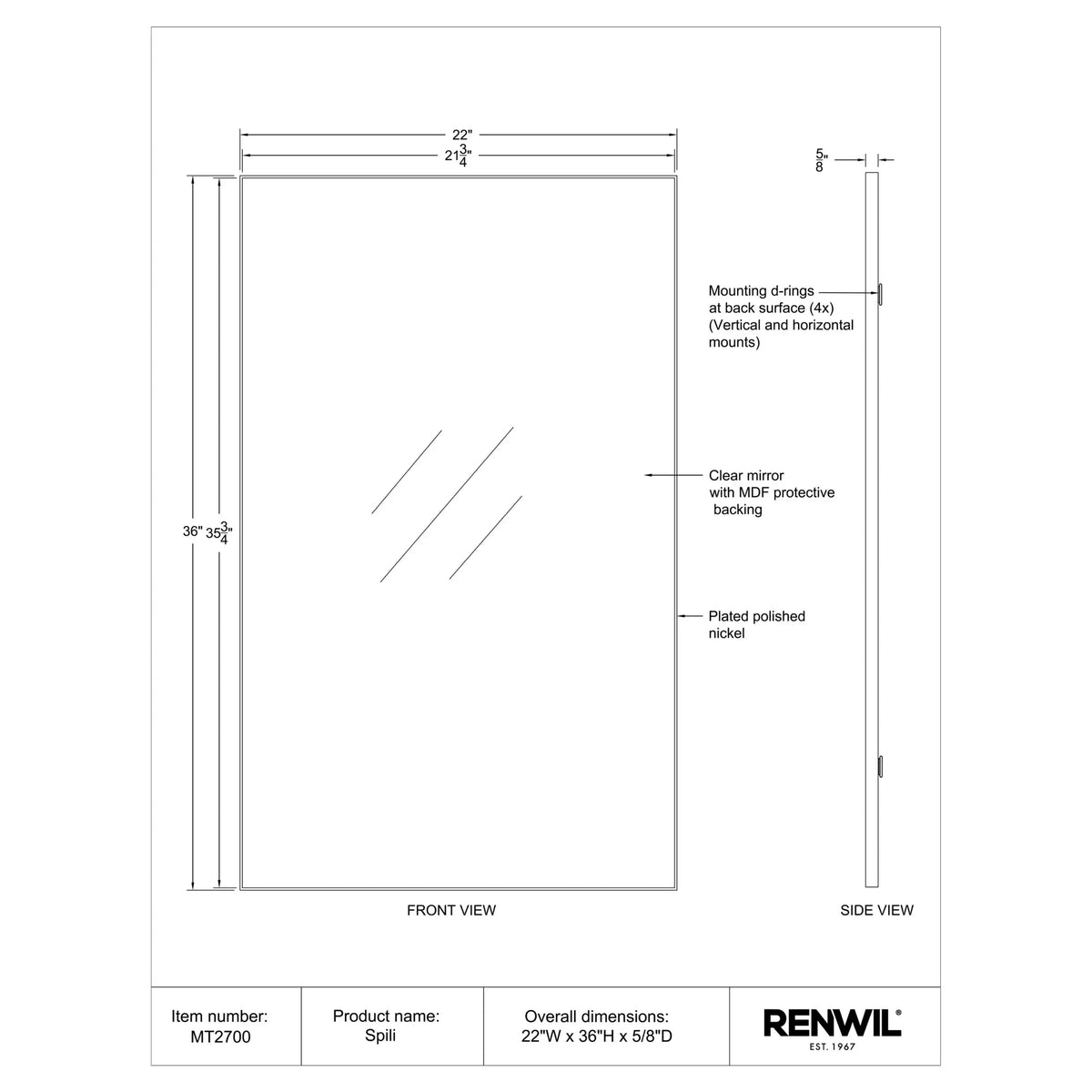 RENWIL SPILI MIRROR MT2700
