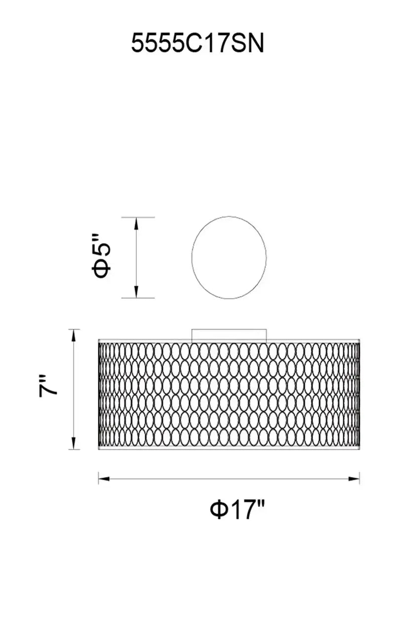 CWI LIGHTING MIKAYLA 3-LIGHT FLUSH MOUNT 5555C17SN