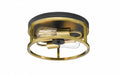 BETHEL BLACK & GOLD FRAMED FLUSH MOUNT LIGHT YS2180C12BGD