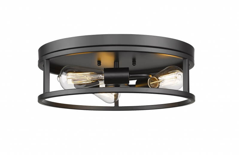 BETHEL ROUND BLACK IRON FRAMED FLUSH MOUNT YS2180C16BLK