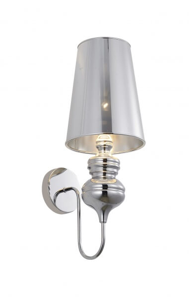 BETHEL POLISHED CHROME STEEL ARMED WALL SCONCE ONEW7CH