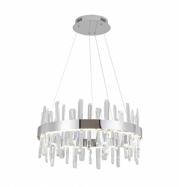 BETHEL CHROME STAINLESS STEEL FRAME LED CHANDELIER FT70C24CR
