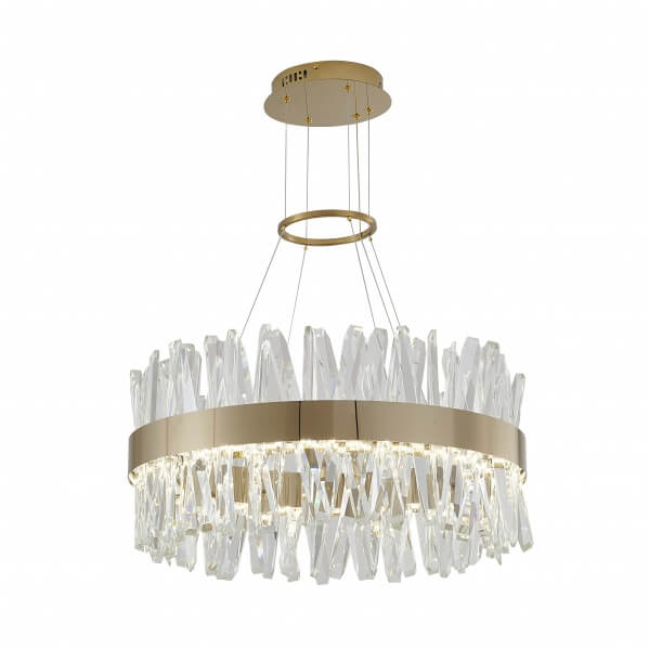 BETHEL LED GOLD LED CHANDELIER WITH CLEAR CRYSTALS LX61C25G