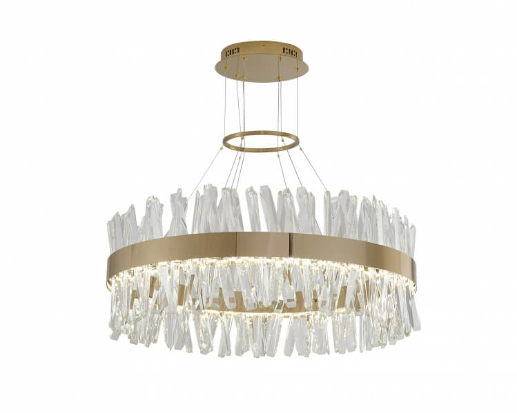 BETHEL  GOLD LED CHANDELIER WITH CLEAR CRYSTALS LX61C32G