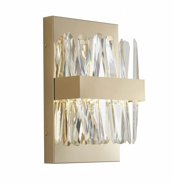 BETHEL LED GOLD WALL SCONCE WITH CLEAR CRYSTALS LX61W10G