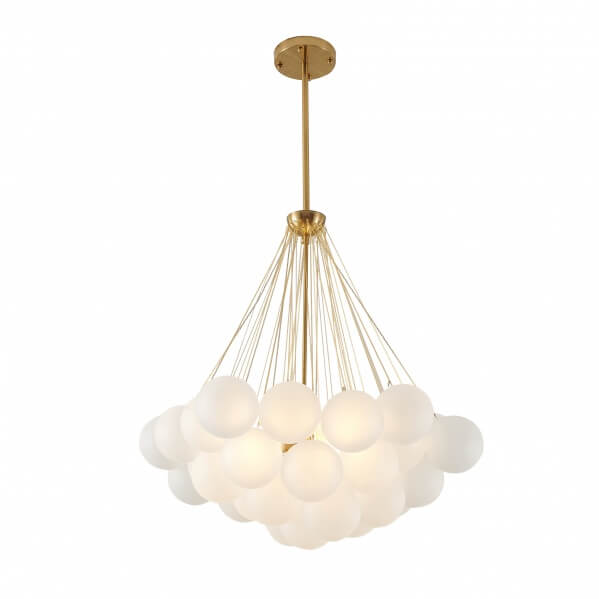 BETHEL WHITE FROSTED GLASS CHANDELIER LA34C31CO