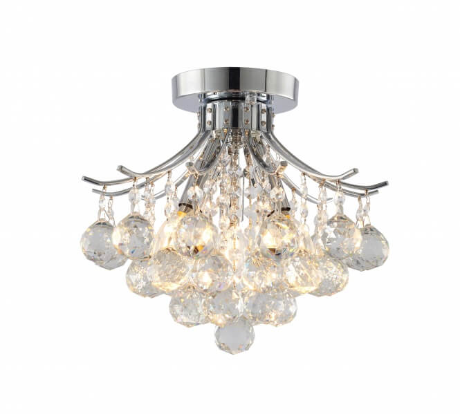 BETHEL CHROME FRAME SEMI FLUSH MOUNT BET01FM12CH