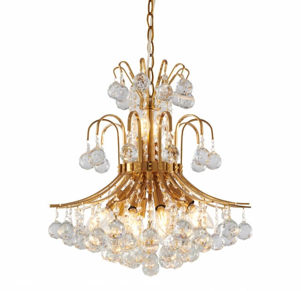 BETHEL SATIN BRASS FRAME CHANDELIER BET03C19BR