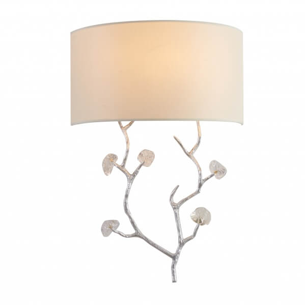 BETHEL SILVER BRANCH WALL SCONCE LA37W14SL