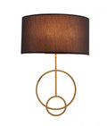 BETHEL FABRIC BLACK SHADE WALL SCONCE LA38W14SB