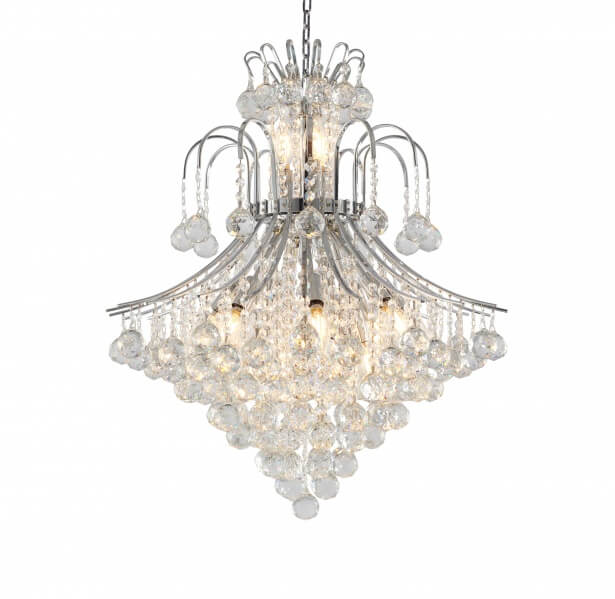 BETHEL CHROME FRAME WATERFALL CHANDELIER LA45C31CH
