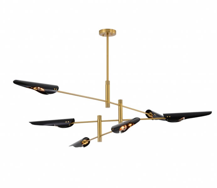 BETHEL BRASS ARM FRAME CHANDELIER DU86C82BR