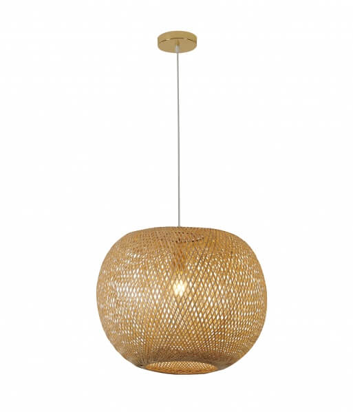 BETHEL BAMBOO WOOD WEAVED BASKET PENDANT MIA09C20B
