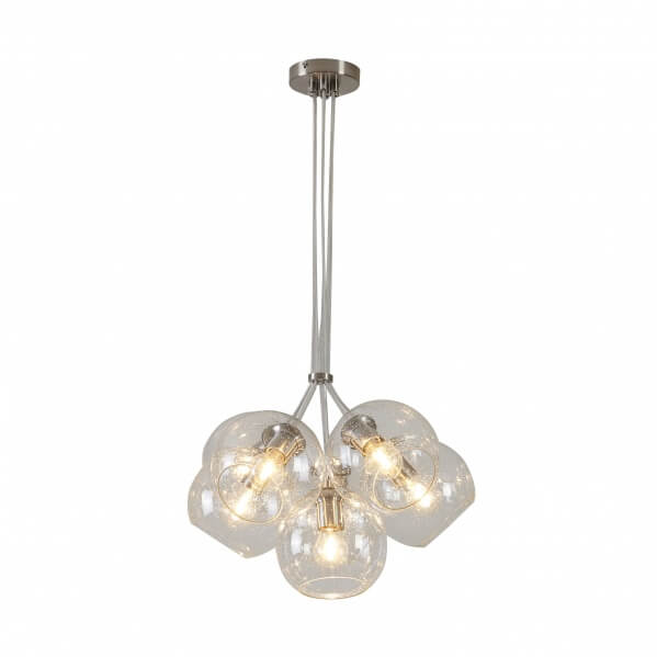 BETHEL SATIN NICKEL FRAME CHANDELIER DU169C21SN