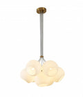 BETHEL WHITE GLASS GLOBE CHANDELIER DU169C21G