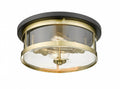 BETHEL BLACK & GOLD ROUND FLUSH MOUNT YS22137-2C-BGD