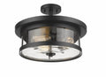 BETHEL BLACK ROUND SEMI FLUSH MOUNT YS22137-3SF-BLK