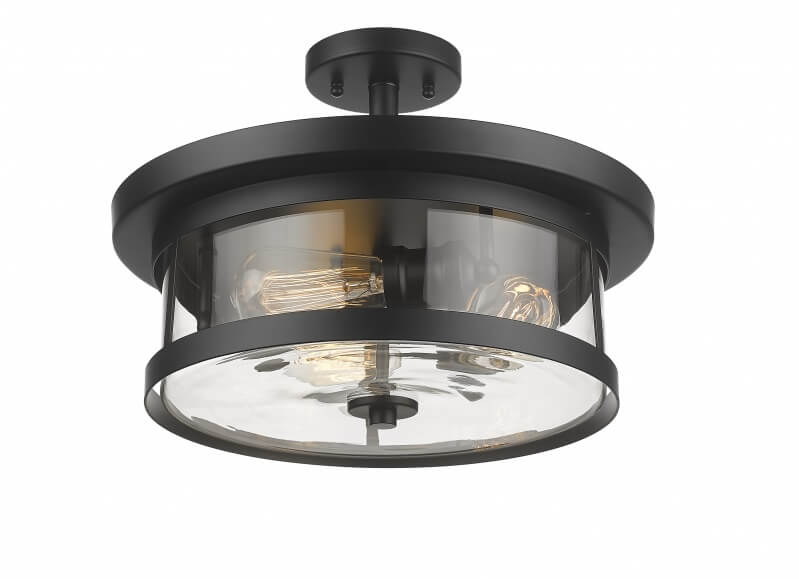 BETHEL BLACK ROUND SEMI FLUSH MOUNT YS22137-3SF-BLK