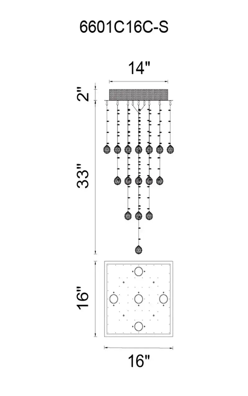 CWI LIGHTING SQUARE 5-LIGHT FLUSH MOUNT 6601C16C-S