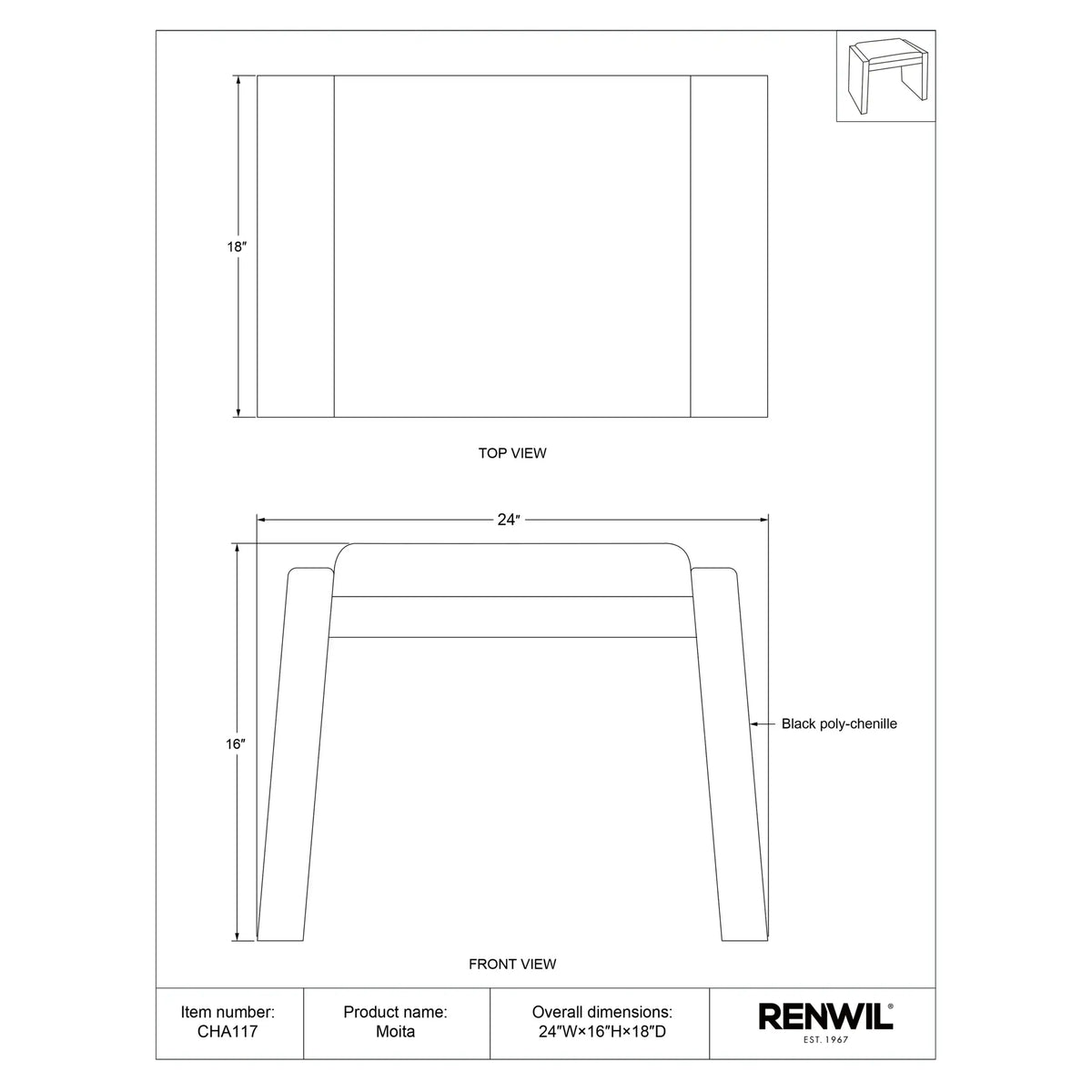 RENWIL MOITA STOOL CHA117