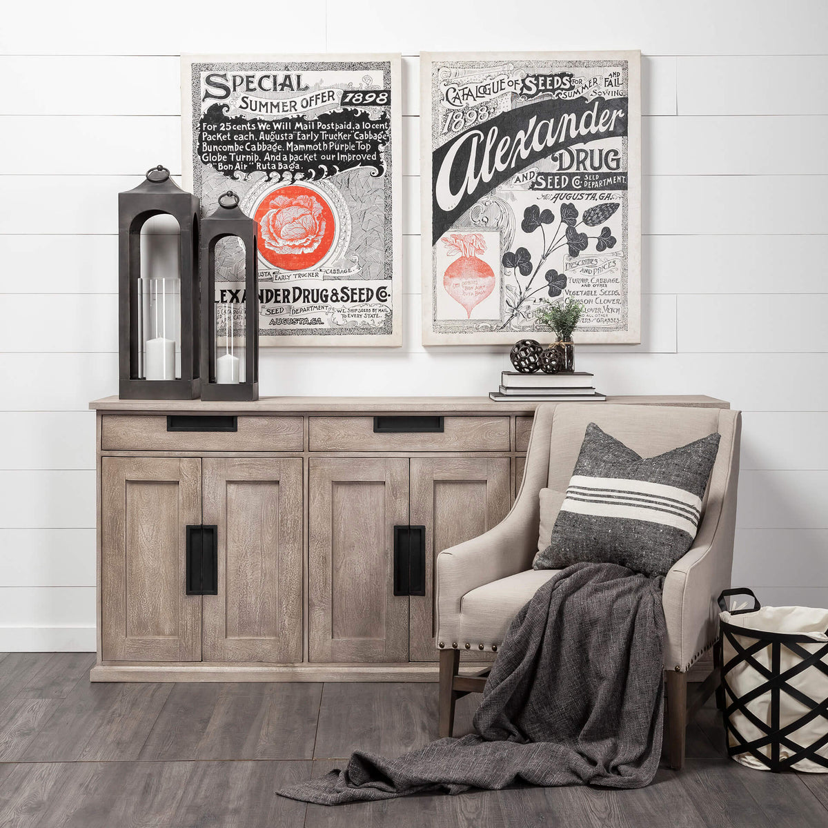 MERCANA BRAXTON NATURAL SOLID WOOD SIDEBOARD 68204