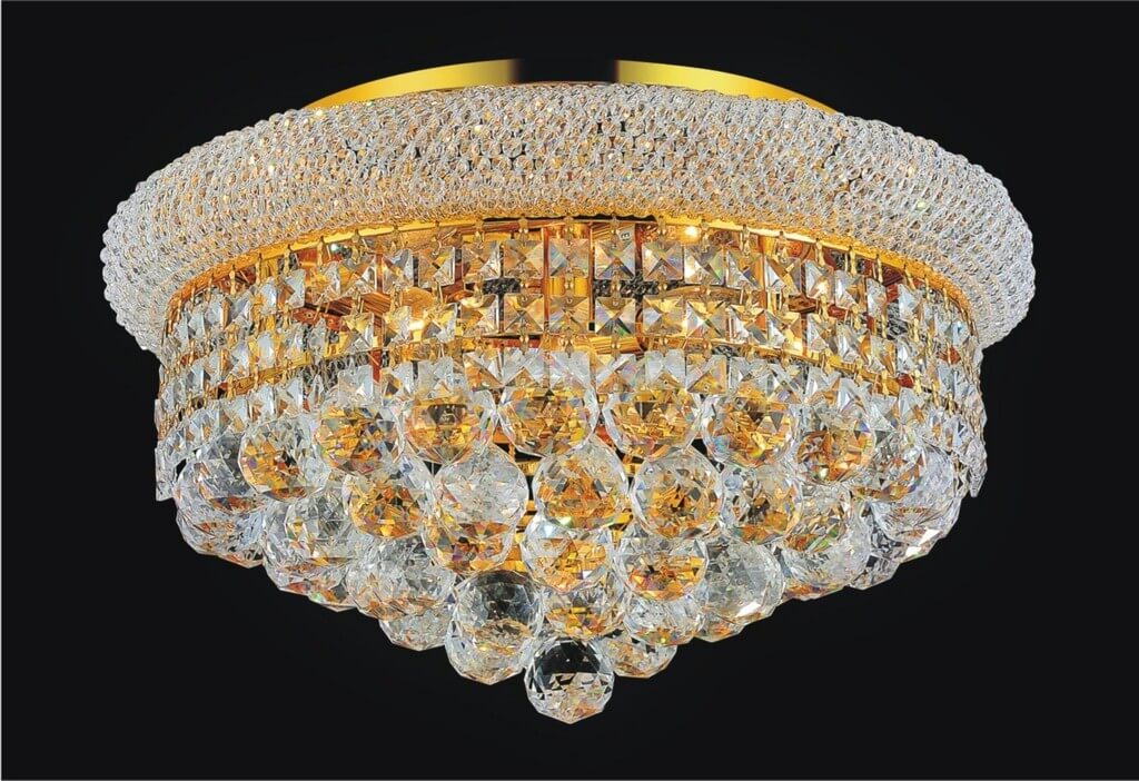 CWI LIGHTING EMPIRE 5-LIGHT FLUSH MOUNT GOLD 8001C18G