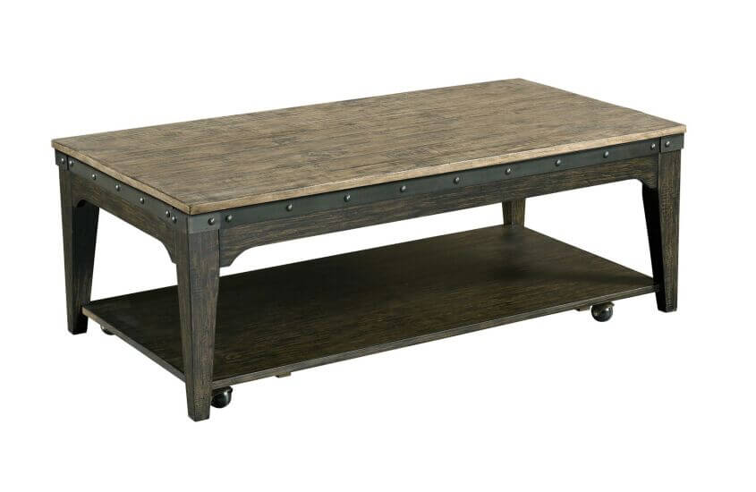 KINCAID PLANK ROAD ARTISANS RECTANGULAR COCKTAIL TABLE  CHARCOAL 706-910C