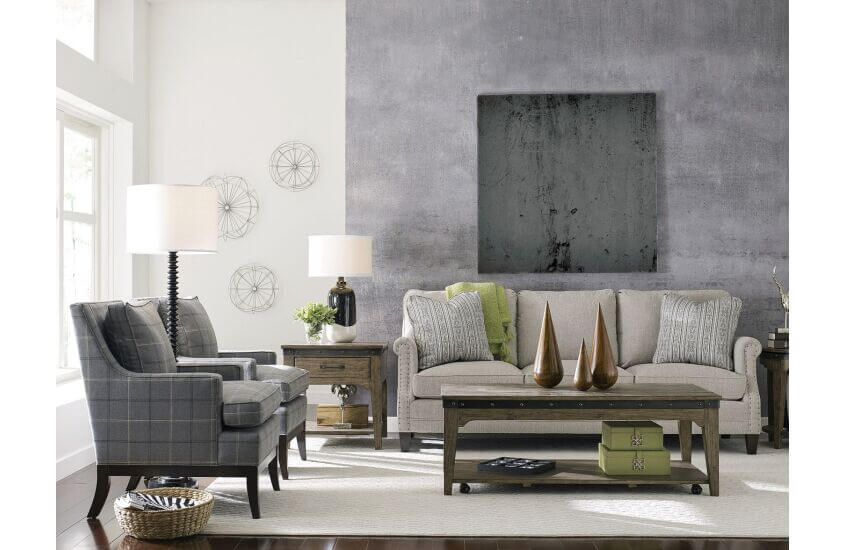 KINCAID PLANK ROAD ARTISANS RECTANGULAR DRAWER END TABLE STONE 706-915S