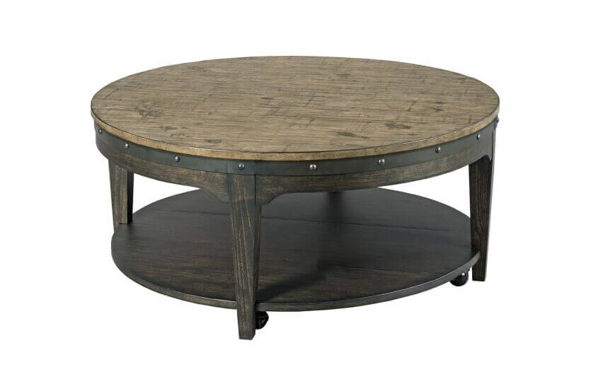 KINCAID PLANK ROAD ARTISANS CHARCOAL ROUND COCKTAIL TABLE 706-911C